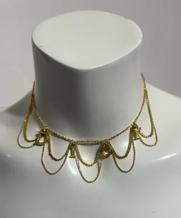 Vtg Christian Dior By John Galliano Gold Logo Choker Necklace