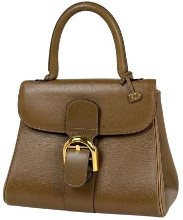 DELVAUX Brillant PM Leather Brown Handbag #BS3041